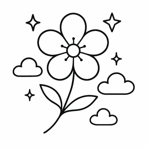 Tranh tô màu hoa mai cho bé 2025 -  dễ thương