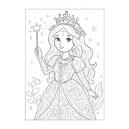 Tranh tô màu công chúa cho bé đẹp dễ thương
