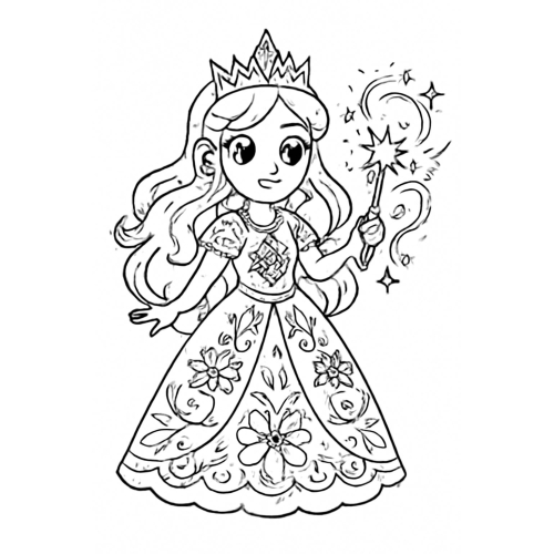 Hình công chúa cho bé tô màu – Tranh tô màu đẹp