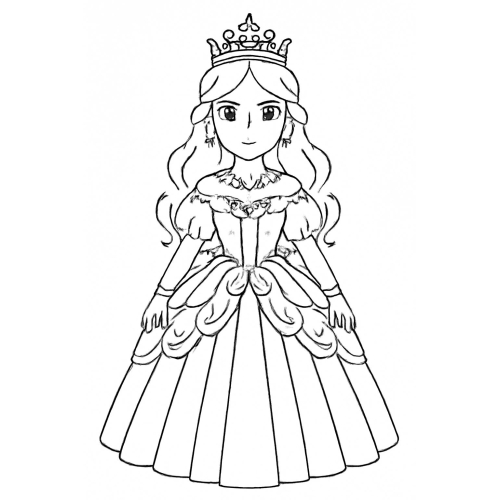 Tranh tô màu công chúa cho bé đẹp dễ thương
