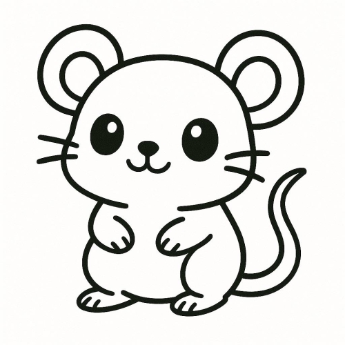 Tranh tô màu con chuột cho bé 2025 - Hình tô màu PDF dễ tải