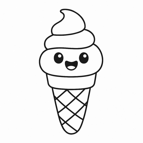 Tô màu kem cho bé 2025 - Hình và PDF sinh động