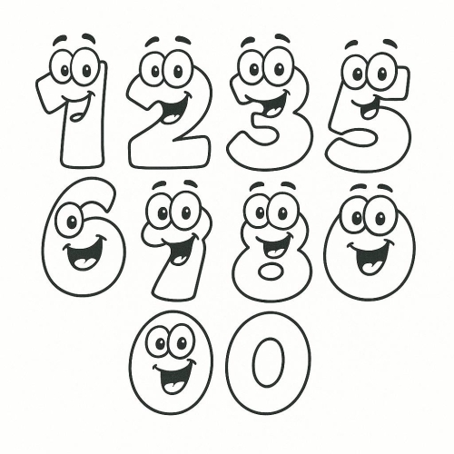 Tranh tô màu chữ số cho bé 2025 - Hình tô màu PDF dễ tải