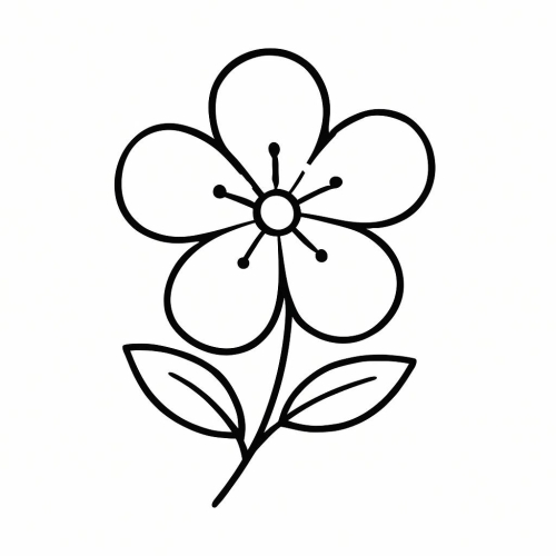 Tranh tô màu hoa mai cho bé 2025 -  dễ thương