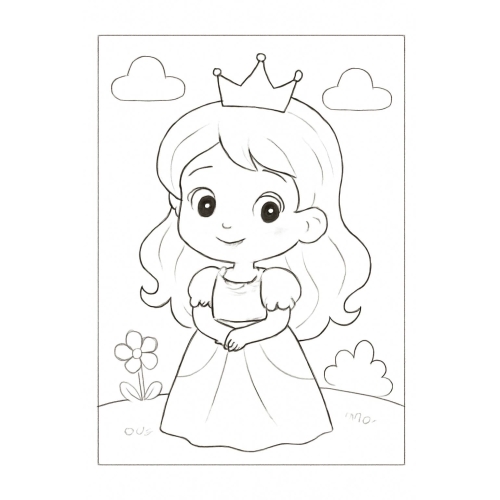 Tranh tô màu công chúa cho bé đẹp dễ thương