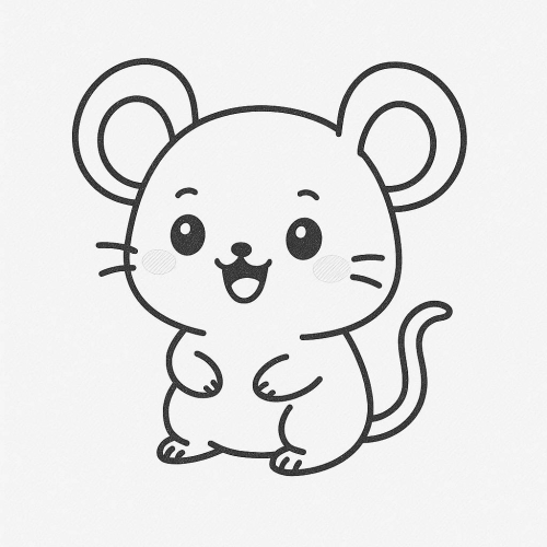 Tranh tô màu con chuột cho bé 2025 - Hình tô màu PDF dễ tải