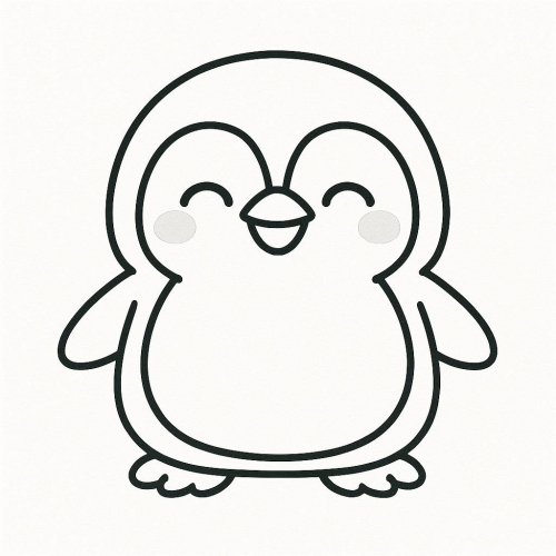 Tranh tô màu chim cánh cụt cho bé 2025 - Hình tô màu PDF dễ tải