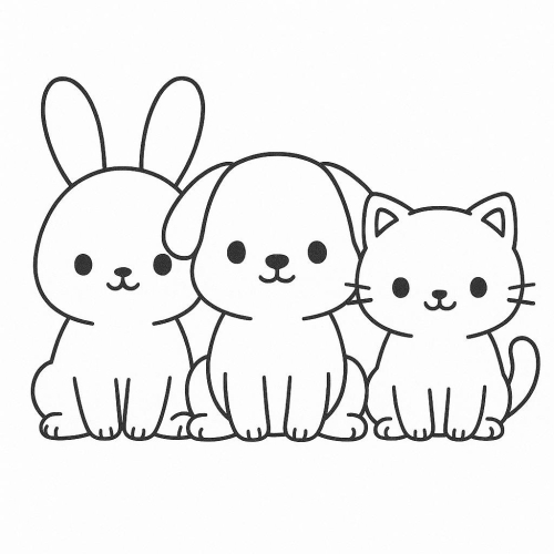 Tranh tô màu con vật nuôi trong gia đình cho bé 2025 - PDF