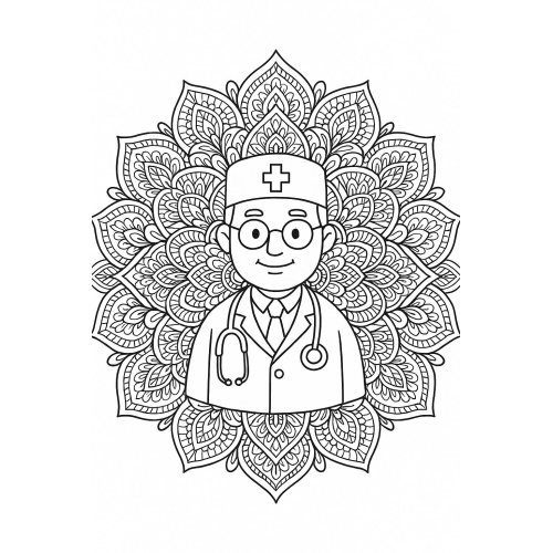 Tô màu bác sĩ cho bé 2025 - Hình tô màu PDF