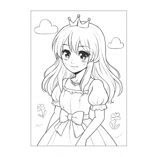 Tranh tô màu công chúa cho bé đẹp dễ thương