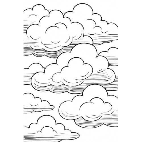 Tô màu đám mây cho bé – Hình tô màu mây đẹp