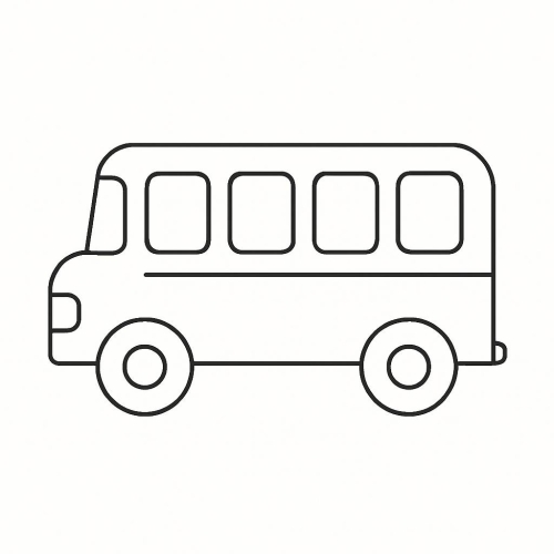 Tranh tô màu xe buýt cho bé 2025 - Hình tô màu PDF