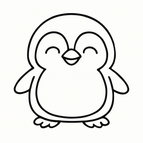 Tranh tô màu chim cánh cụt cho bé 2025 - Hình tô màu PDF dễ tải