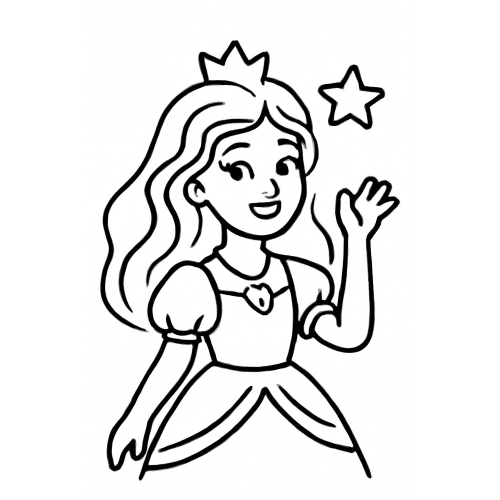 Tranh tô màu công chúa cho bé đẹp dễ thương
