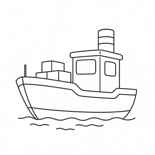 Tranh tô màu tàu thủy cho bé 2025 - Hình tô màu PDF