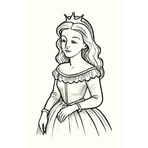 Tranh tô màu công chúa cho bé đẹp dễ thương