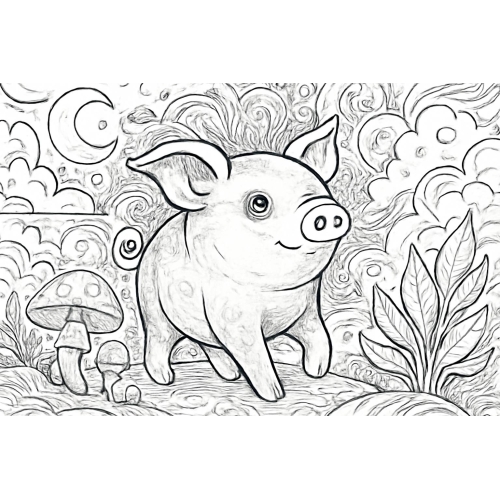 Tô màu con heo cho bé – Hình tô màu con lợn dễ thương