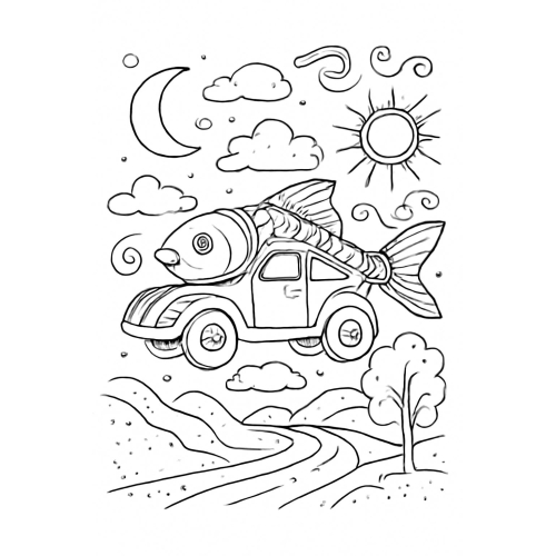 Tranh tô màu phương tiện giao thông cho bé – Hình tô màu đường bộ