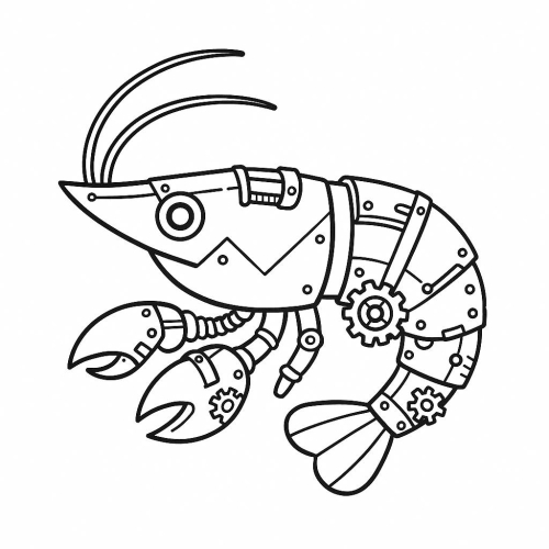Tranh tô màu con tôm cho bé 2025 - Hình tô màu PDF dễ tải