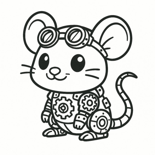 Tranh tô màu con chuột cho bé 2025 - Hình tô màu PDF dễ tải