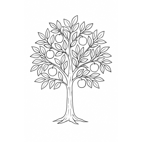 Tranh tô màu cây cho bé 2025 - Hình tô màu PDF dễ tải