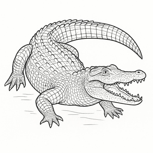 Tranh tô màu cá sấu cho bé 2025 - Hình tô màu PDF dễ tải