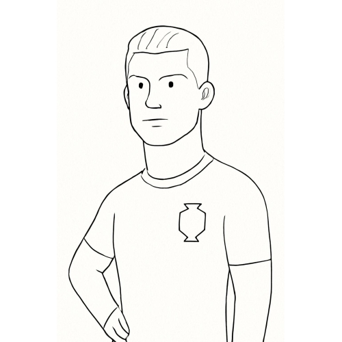 Tô màu Ronaldo cho bé – Hình tô màu Ronaldo sinh động