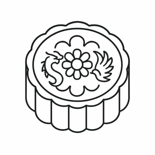 Tranh tô màu bánh trung thu cho bé 2025 -  dễ thương