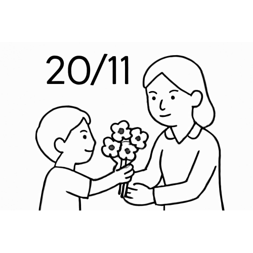 Tranh vẽ 20 11 chưa tô màu cho bé – Hình tô màu 20/11