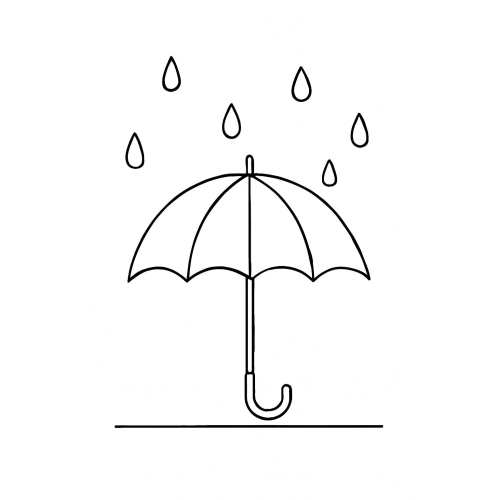 Tranh tô màu cảnh trời mưa cho bé – Hình tô màu vui nhộn