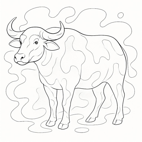 Tranh tô màu con trâu cho bé 2025 - Hình tô màu PDF dễ tải