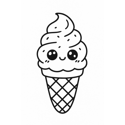 Tô màu kem cho bé 2025 - Hình và PDF sinh động