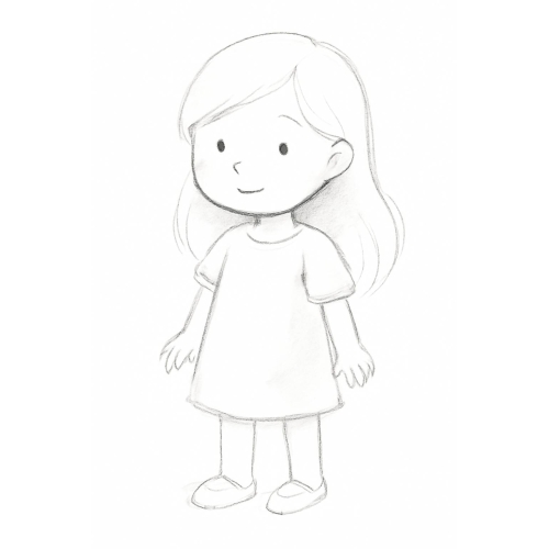 Tô màu cô gái cho bé – Hình tô màu cô gái đáng yêu