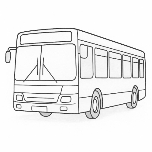 Tranh tô màu xe buýt cho bé 2025 - Hình tô màu PDF