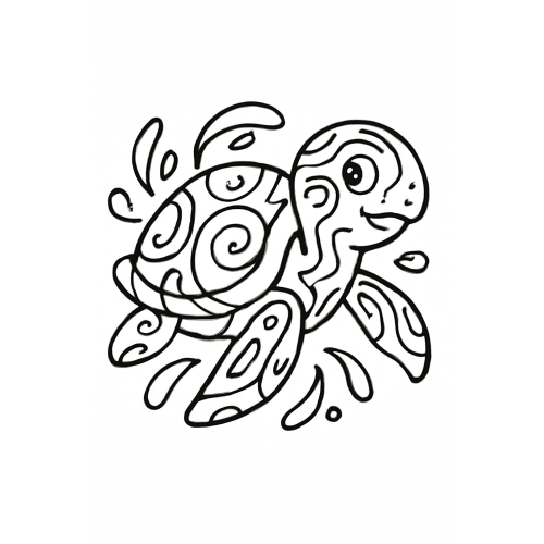 Tô màu con rùa cho bé – Hình tô màu rùa PDF miễn phí