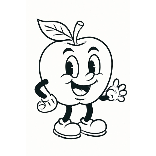 Tô màu quả táo cho bé – Hình quả táo tô màu đẹp