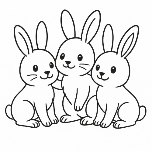 Tô màu con thỏ cho bé - Hình tô màu thỏ PDF dễ tải