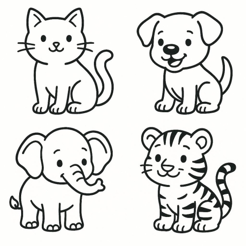 Tô màu online cho bé - Hình tô màu trực tuyến PDF dễ thương