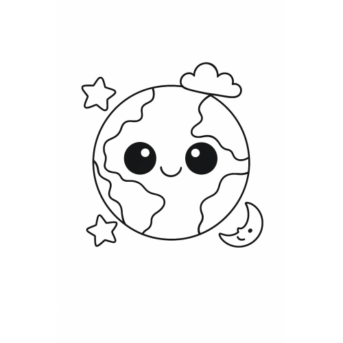 Tranh tô màu trái đất cho bé đẹp sáng tạo 2025