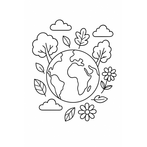 Tranh tô màu trái đất cho bé đẹp sáng tạo 2025