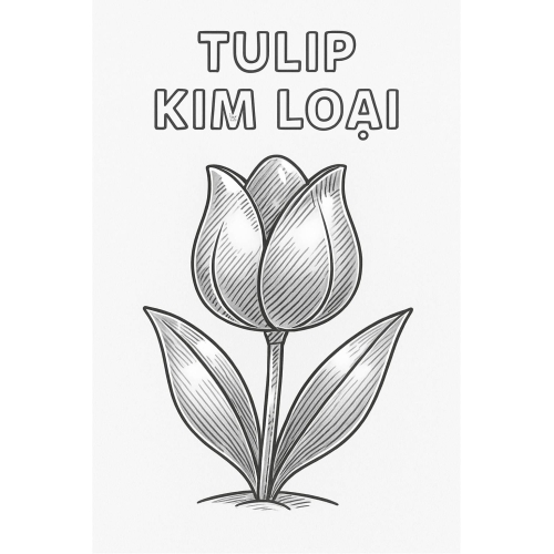 Tranh tô màu hoa tulip cho bé - Hình tô màu đẹp dễ tải