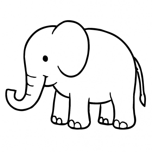 Tô màu con voi cho bé - Tranh tô màu voi dễ thương PDF