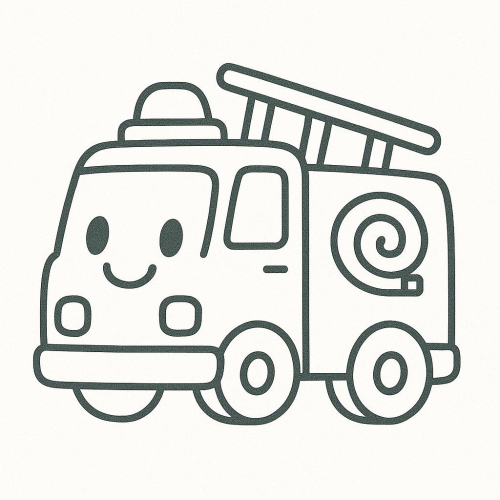 Tranh tô màu xe cứu hỏa cho bé – Tải hình PDF miễn phí