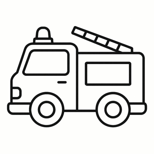 Tranh tô màu xe cứu hỏa cho bé – Tải hình PDF miễn phí