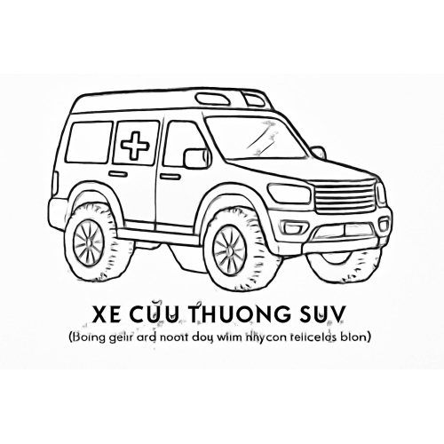 Tô màu xe cứu thương cho bé – Hình tô màu đẹp dễ tải