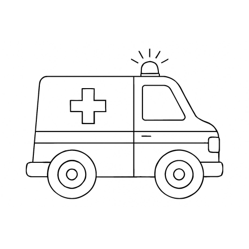 Tô màu xe cứu thương cho bé – Hình tô màu đẹp dễ tải